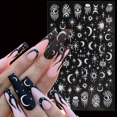 Evil Eye Nail Art Stickers Self Adhesive Decals Flame Snake Sliders