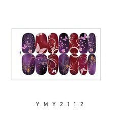 Gradient Nail Art Polish Wraps Stickers Strips Set with Nail File