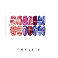 Gradient Nail Art Polish Wraps Stickers Strips Set with Nail File