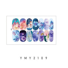 Gradient Nail Art Polish Wraps Stickers Strips Set with Nail File