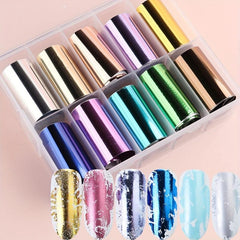Rose & Gold Nail Foils Mirror Art Foil Paper for Flaky Manicure