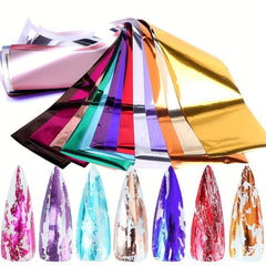Rose & Gold Nail Foils Mirror Art Foil Paper for Flaky Manicure