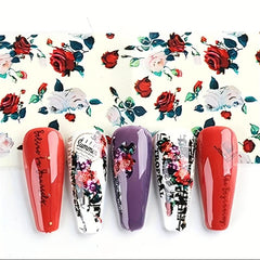 Retro Flower Nail Art Foil Transfer Stickers