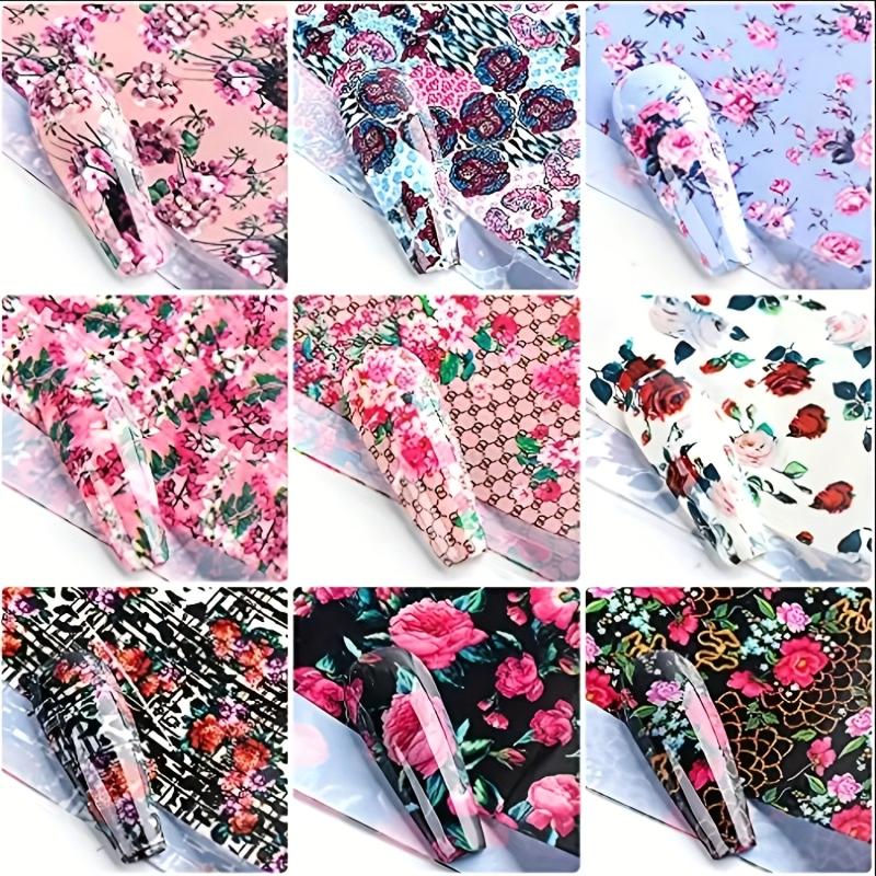 Retro Flower Nail Art Foil Transfer Stickers
