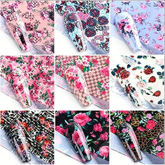 Retro Flower Nail Art Foil Transfer Stickers