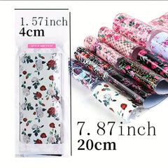 Retro Flower Nail Art Foil Transfer Stickers