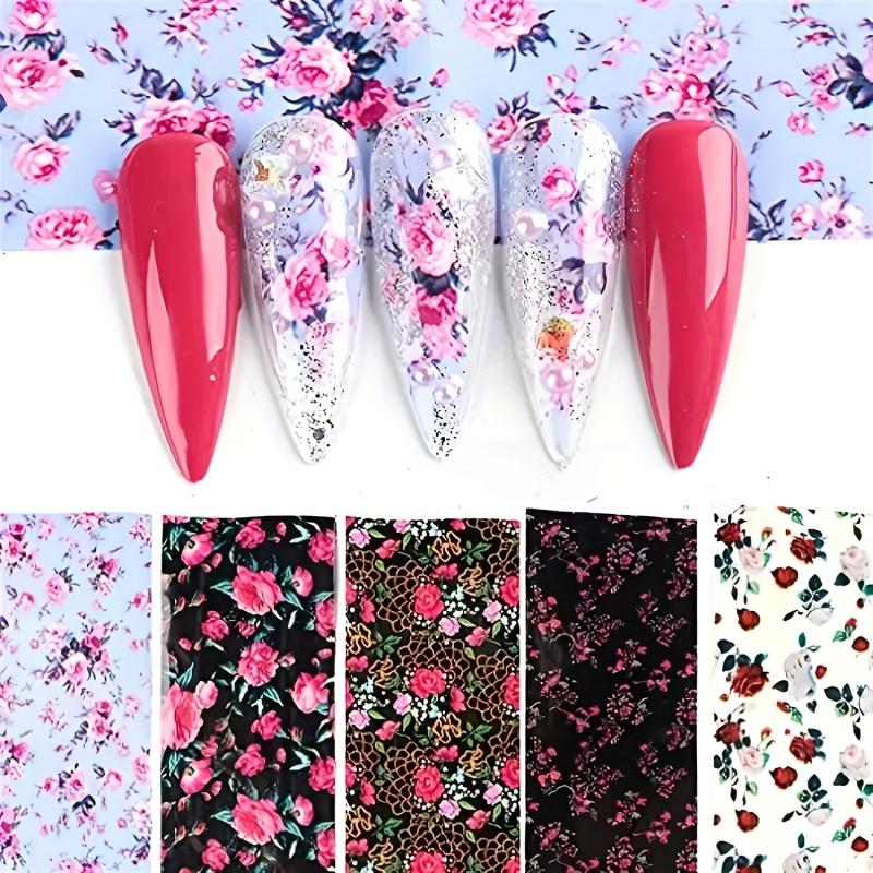 Retro Flower Nail Art Foil Transfer Stickers