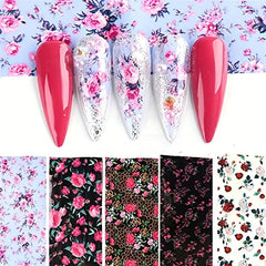 Retro Flower Nail Art Foil Transfer Stickers