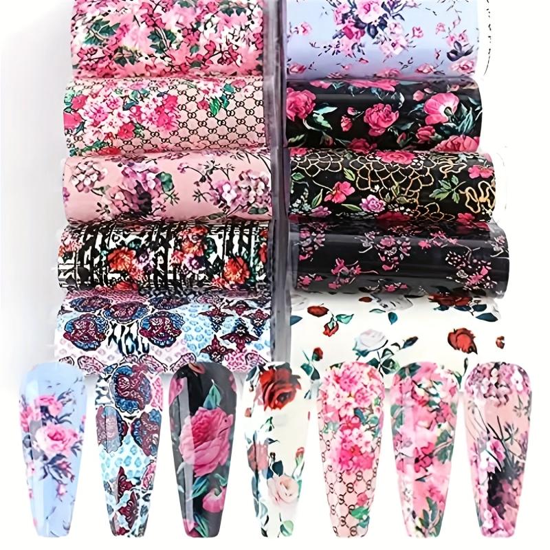 Retro Flower Nail Art Foil Transfer Stickers