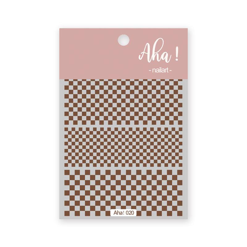 Checkered Nail Decals Stylish and Durable Manicure Stickers