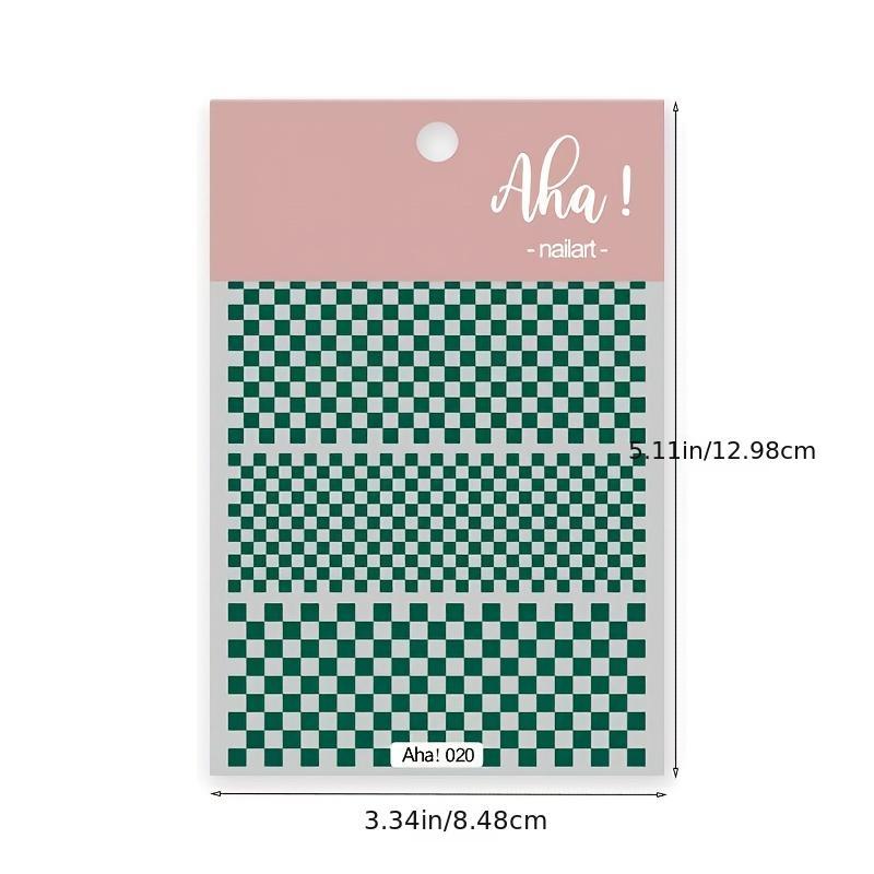 Checkered Nail Decals Stylish and Durable Manicure Stickers