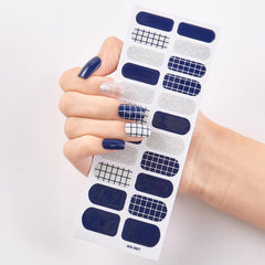 Glitter Full Wraps Nail Polish Stickers Self Adhesive Nail Art Decal Strips