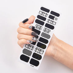 Glitter Full Wraps Nail Polish Stickers Self Adhesive Nail Art Decal Strips
