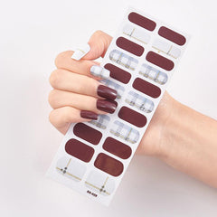 Glitter Full Wraps Nail Polish Stickers Self Adhesive Nail Art Decal Strips