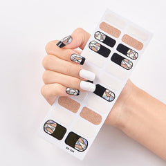 Glitter Full Wraps Nail Polish Stickers Self Adhesive Nail Art Decal Strips