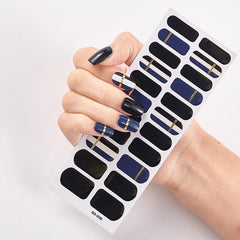 Glitter Full Wraps Nail Polish Stickers Self Adhesive Nail Art Decal Strips