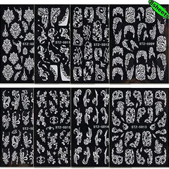 French Tip Flower Nail Art Stickers Lace Nail Decals