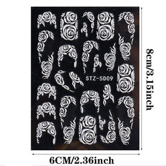 French Tip Flower Nail Art Stickers Lace Nail Decals