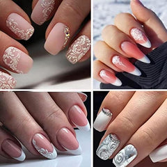 French Tip Flower Nail Art Stickers Lace Nail Decals