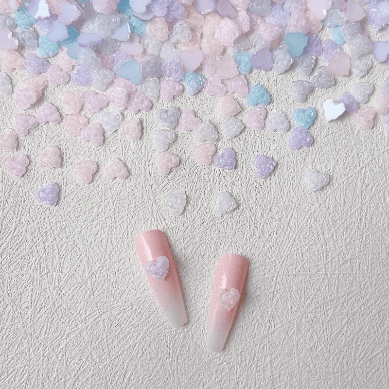 30pcs Mixed Colorful Rose Nail Art Charms Glow In Night Nail Art Jewelry