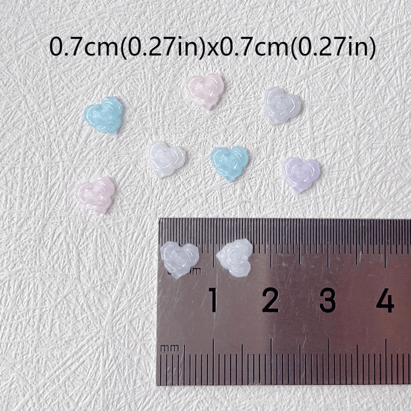 30pcs Mixed Colorful Rose Nail Art Charms Glow In Night Nail Art Jewelry