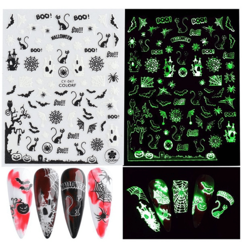 Glow in the Dark Halloween Nail Art Stickers