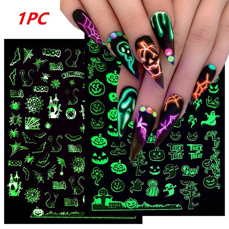 Glow in the Dark Halloween Nail Art Stickers