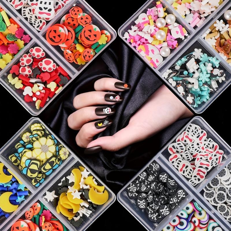 Christmas Nail Art Decoration Kit Candy Flower Pattern Nail Art Slice