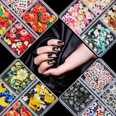 Christmas Nail Art Decoration Kit Candy Flower Pattern Nail Art Slice