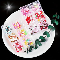 Christmas Nail Art Decoration Kit Candy Flower Pattern Nail Art Slice
