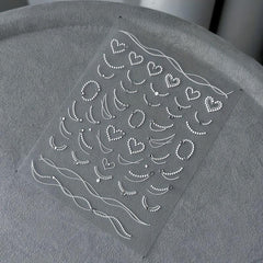 5D Embossed Pearl Chain Nail Art Stickers - Nail Art Decals for DIY