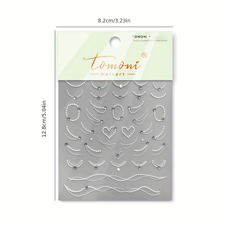 5D Embossed Pearl Chain Nail Art Stickers - Nail Art Decals for DIY