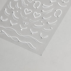 5D Embossed Pearl Chain Nail Art Stickers - Nail Art Decals for DIY