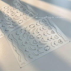 5D Embossed Pearl Chain Nail Art Stickers - Nail Art Decals for DIY