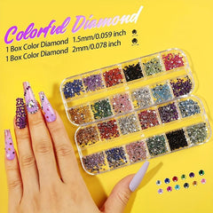 41 pcs Nail Art Set with Rhinestones and Foil Gems for Sparkling Nails