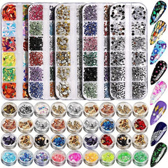 41 pcs Nail Art Set with Rhinestones and Foil Gems for Sparkling Nails