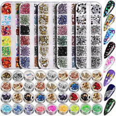 41 pcs Nail Art Set with Rhinestones and Foil Gems for Sparkling Nails
