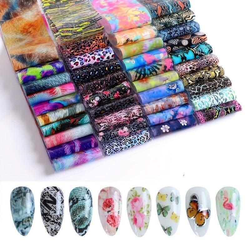 Y2K Nail Art Stickers Glitter Stars Flowers Animals DIY Nails