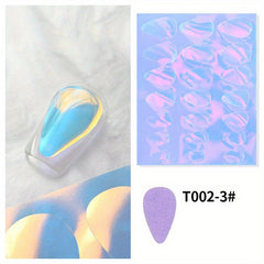 Aurora Film Nail Glass Foil Stickers Ice Cube Broken Paper