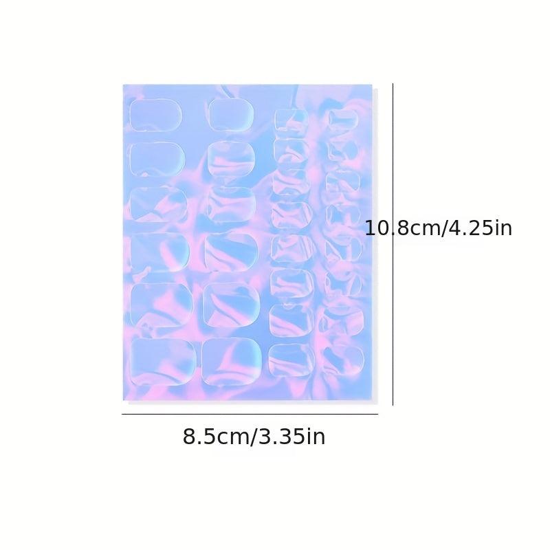 Aurora Film Nail Glass Foil Stickers Ice Cube Broken Paper