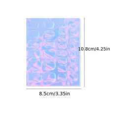 Aurora Film Nail Glass Foil Stickers Ice Cube Broken Paper