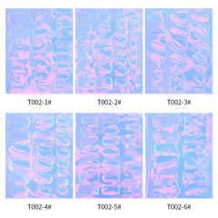 Aurora Film Nail Glass Foil Stickers Ice Cube Broken Paper