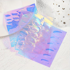Aurora Film Nail Glass Foil Stickers Ice Cube Broken Paper
