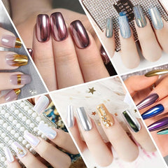 Chrome Nail Powder Holographic Glitter - 8pcs Set