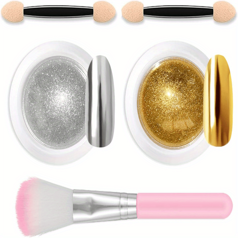 Chrome Nail Powder Holographic Glitter - 8pcs Set