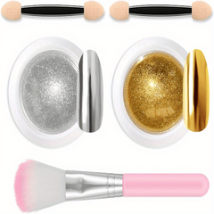 Chrome Nail Powder Holographic Glitter - 8pcs Set