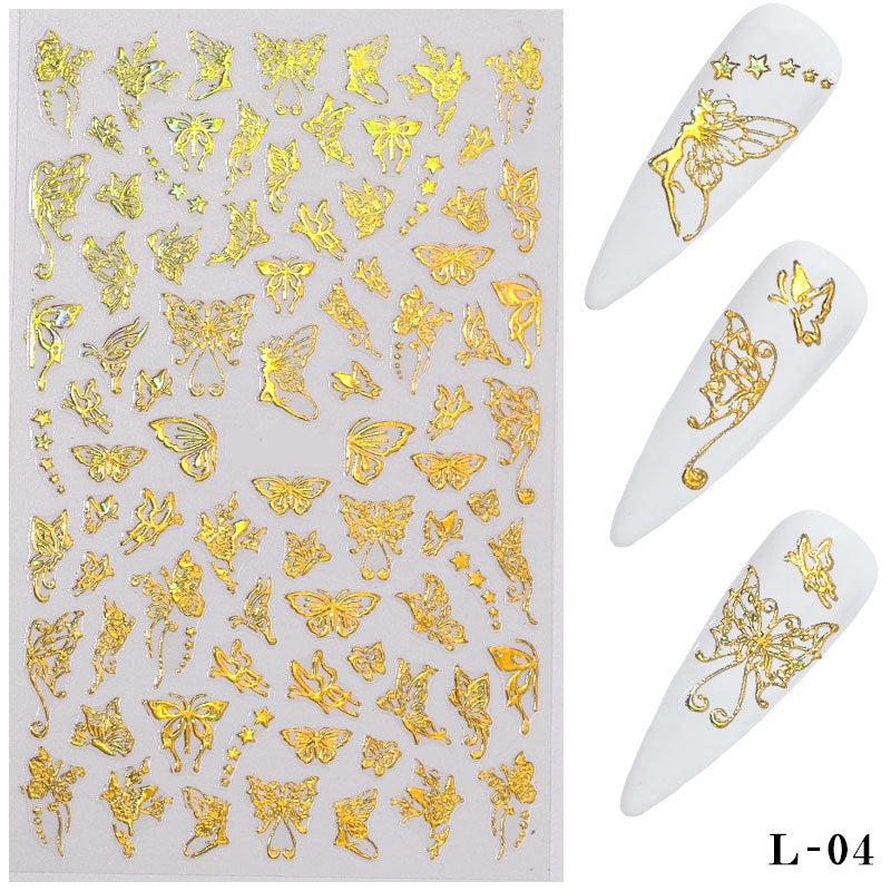 3D Flower Nail Sticker Lace Butterfly Nail Art Accessories