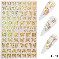 3D Flower Nail Sticker Lace Butterfly Nail Art Accessories