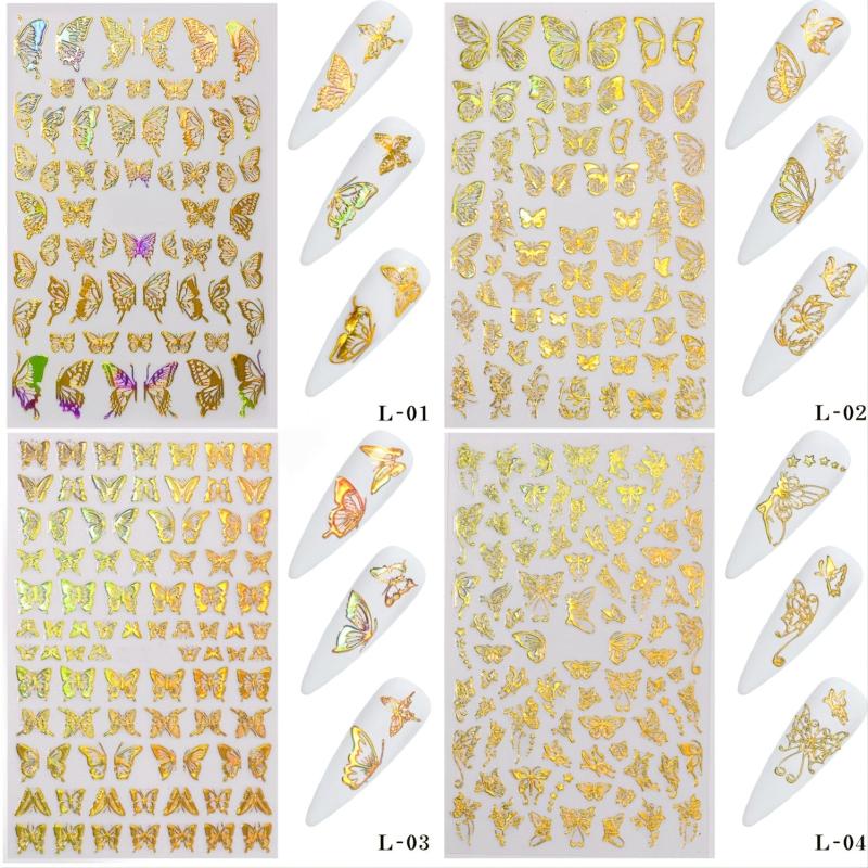 3D Flower Nail Sticker Lace Butterfly Nail Art Accessories
