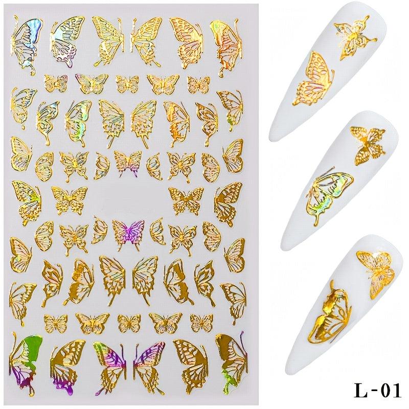 3D Flower Nail Sticker Lace Butterfly Nail Art Accessories